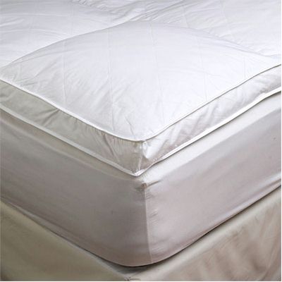 Feather  Queen on Queen Goose Down Mattress Topper Featherbed   Feather Bed Baffled